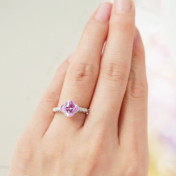 クローバージュエリー出品一覧ピンクサファイア ホワイトサファイア 2.02ct K18 リング 指輪 ダイヤ