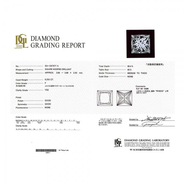 ダイヤモンド プラチナネックレス(0.25カラット/Fカラー/VS2/プリンセス/一粒/取り巻き/4月誕生石)《JPDD1861》 |  京セラジュエリー オンラインストア