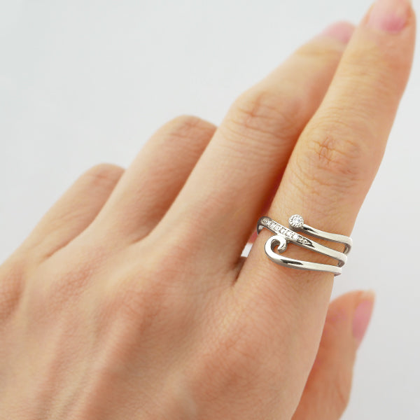 プラチナ ダイヤモンド ハート モチーフ  デザイン  インデックス リングリング(指輪)